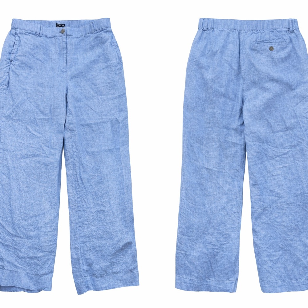 J.Crew Linen Wide-Leg Pants | Light Blue | Size Large